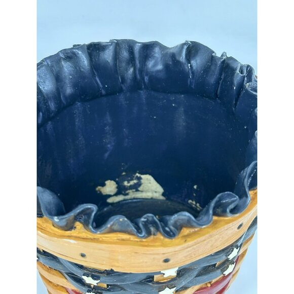 VTG Longaberger Resin Basket-Style Planter 4"x5" – Decorative Pot with Wear - Picture 2 of 9
